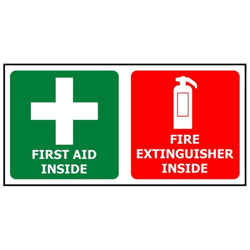 200×100 First Aid & Fire Extinguisher (Vehicle Sticker) - Kiwi Workgear