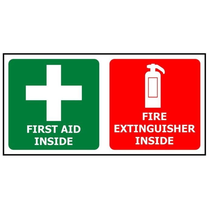 200×100 First Aid & Fire Extinguisher (Vehicle Sticker) - Kiwi Workgear