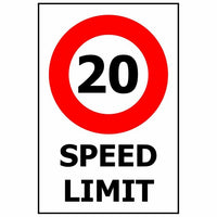 Thumbnail for 300×450 Speed Limit – 20km Sign - Kiwi Workgear