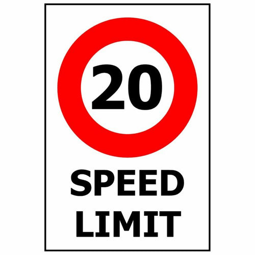 300×450 Speed Limit – 20km Sign - Kiwi Workgear