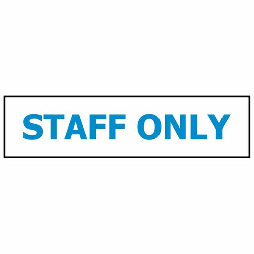 400×100 Staff Only Sign - Kiwi Workgear