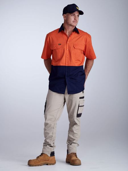 Bisley 2 Tone Cool Lightweight Drill S/S Shirt D/O - Kiwi Workgear