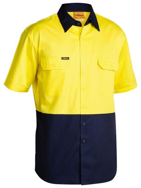 Bisley 2 Tone Cool Lightweight Drill S/S Shirt D/O - Kiwi Workgear