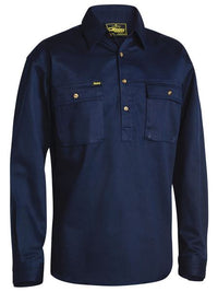 Thumbnail for Bisley Closed Front Cotton Drill Shirt - Kiwi Workgear