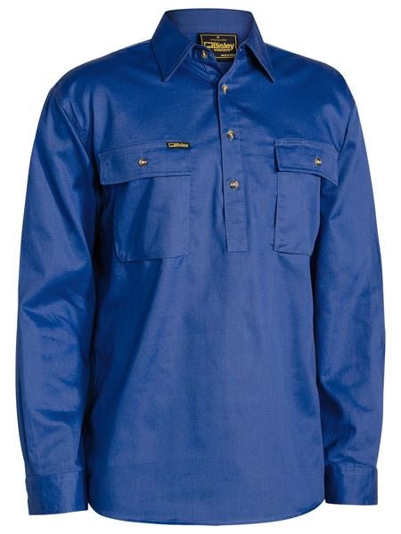 Bisley Closed Front Cotton Drill Shirt - Kiwi Workgear