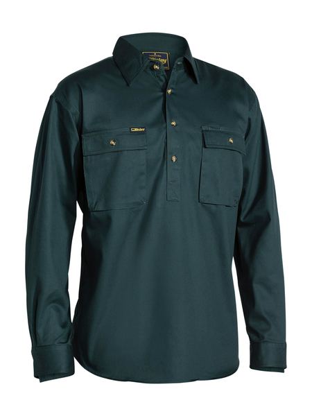 Bisley Closed Front Cotton Drill Shirt - Kiwi Workgear