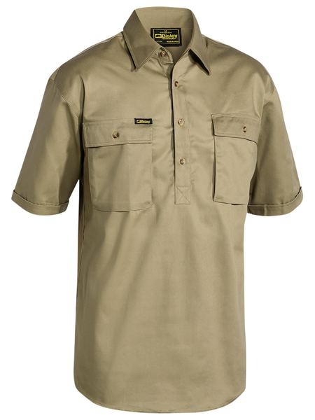 Bisley Closed Front Cotton Drill Shirt S/S - Kiwi Workgear