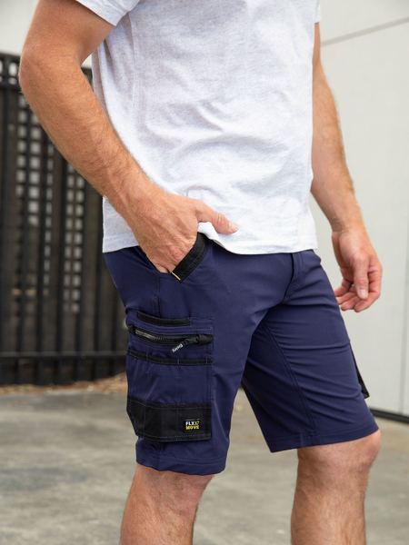 Bisley Flex & Move 4-Way Stretch Summer-Weight Cargo Shorts - Kiwi Workgear