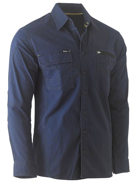 Bisley Flex & Move L/S Utility Work Shirt - Kiwi Workgear