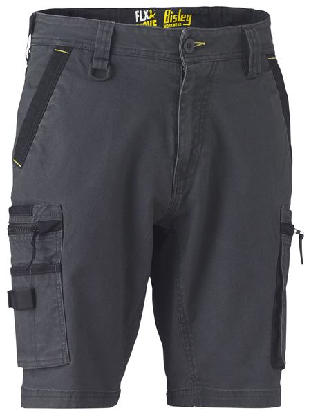 Bisley Flex & Move Stretch Utility Zip Cargo Shorts - Kiwi Workgear