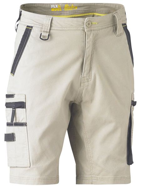 Bisley Flex & Move Stretch Utility Zip Cargo Shorts - Kiwi Workgear