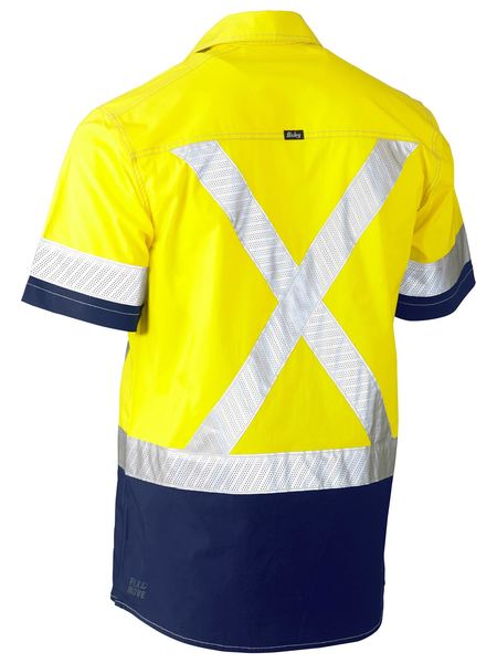 Bisley Flex & Move Two Tone Hi-Vis S/S Shirt - Kiwi Workgear