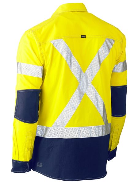 Bisley Flex & Move X Taped Hi-Vis L/S Utility Shirt - Kiwi Workgear