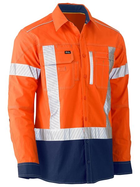 Bisley Flex & Move X Taped Hi-Vis L/S Utility Shirt - Kiwi Workgear