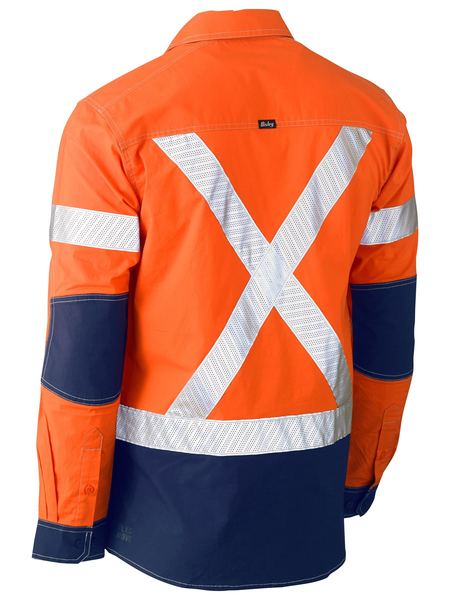 Bisley Flex & Move X Taped Hi-Vis L/S Utility Shirt - Kiwi Workgear