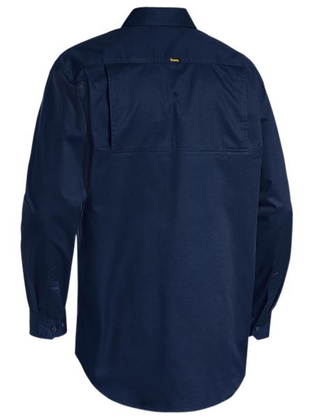 Bisley L/S Closed Front Lightweight Cotton Shirt - Kiwi Workgear