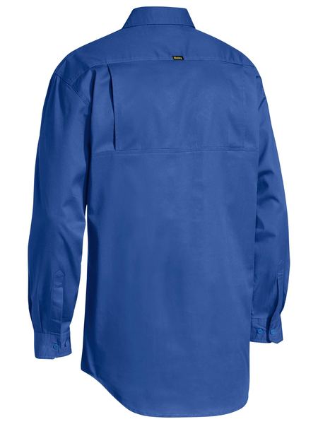 Bisley L/S Closed Front Lightweight Cotton Shirt - Kiwi Workgear