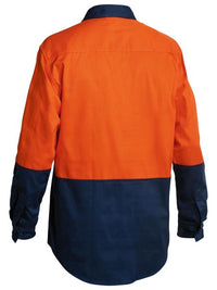 Thumbnail for Bisley L/S Front Hi - Vis Cotton Drill Shirt - Kiwi Workgear