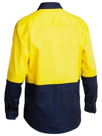 Thumbnail for Bisley L/S Front Hi - Vis Cotton Drill Shirt - Kiwi Workgear
