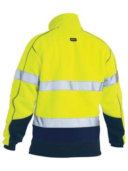 Bisley Taped Hi-Vis 1/4 Zip Fleece Pullover - Kiwi Workgear