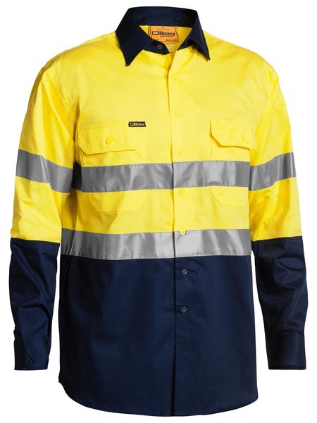 Bisley Taped Hi-Vis Cool Lightweight L/S Shirt - Kiwi Workgear