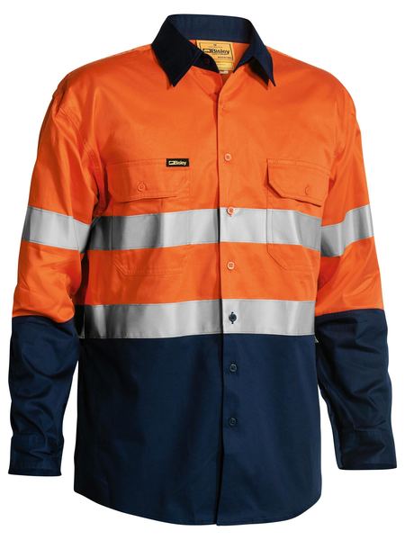 Bisley Taped Hi-Vis Cool Lightweight L/S Shirt - Kiwi Workgear