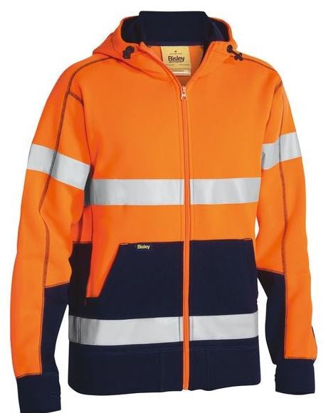 Bisley Taped Hi Vis Fleece Hoodie - Kiwi Workgear