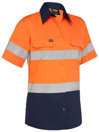 Thumbnail for BISLEY WOMEN'S TAPED HI VIS COOL LIGHTWEIGHT DRILL SHIRT - Kiwi Workgear