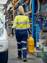 Thumbnail for Bisley Women's Taped Hi-Vis Cotton Drill Coverall - Kiwi Workgear