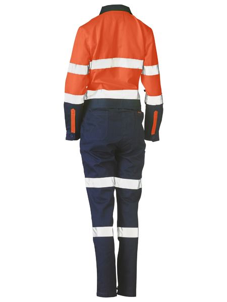 Bisley Women's Taped Hi-Vis Cotton Drill Coverall - Kiwi Workgear