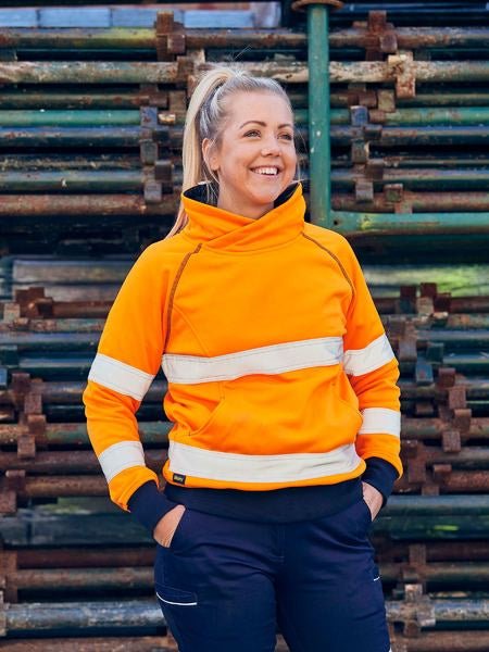 BISLEY WOMEN'S TAPED HI VIS FLEECE JUMPER - Kiwi Workgear