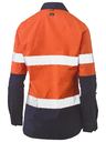 BISLEY WOMENS TAPED HI VIS STRETCH V-NECK CLOSED FRONT SHIRT - Kiwi Workgear