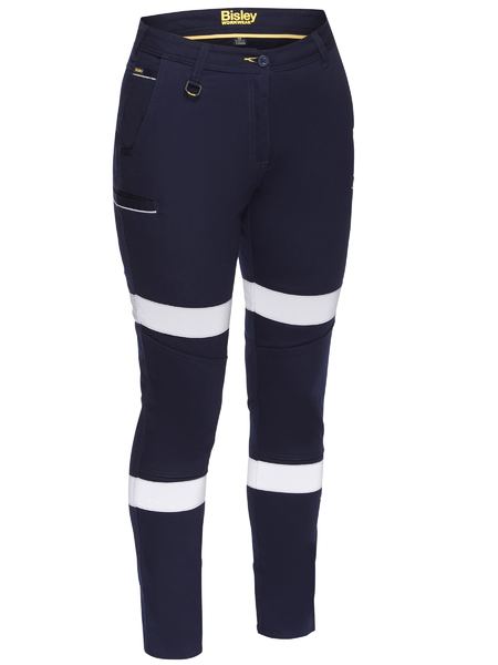 Bisley Women's Taped Mid Rise Stretch Cotton Pants - Kiwi Workgear