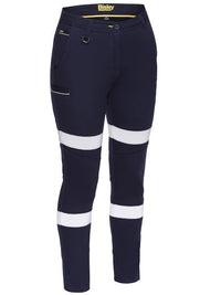 Thumbnail for Bisley Women's Taped Mid Rise Stretch Cotton Pants - Kiwi Workgear