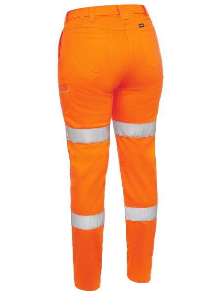 Bisley Women's Taped Mid Rise Stretch Cotton Pants - Kiwi Workgear