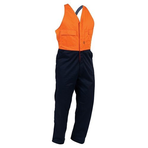 Bison Easy Action Zipped Hi vis Polycotton Overalls - Kiwi Workgear