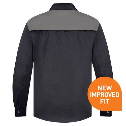 Bison Workzone Contrast Long-Sleeve Shirt - Kiwi Workgear