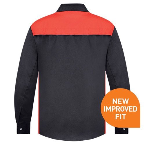 Bison Workzone Contrast Long-Sleeve Shirt - Kiwi Workgear