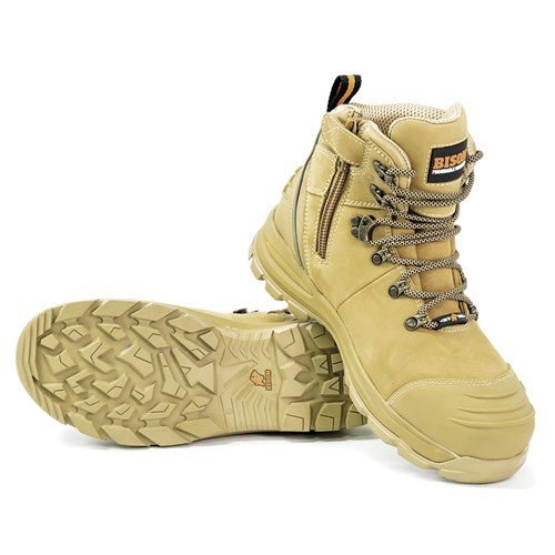 Bison XTLZ Zip lace-up Safety Boot - Wheat - Kiwi Workgear