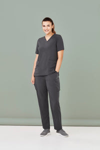 Thumbnail for Biz Care Womens Avery V-Neck Scrub Top - Kiwi Workgear