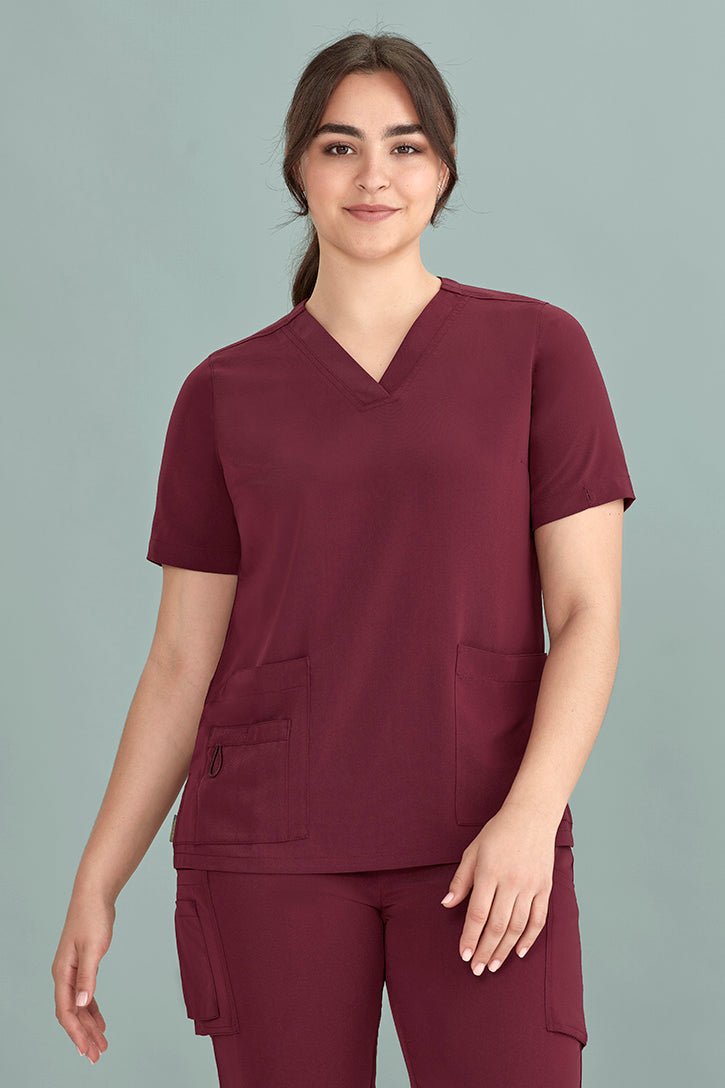 Biz Care Womens Avery V-Neck Scrub Top - Kiwi Workgear