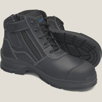 Thumbnail for Blundstone 319 Black Leather Zip Side Safety boot - Kiwi Workgear