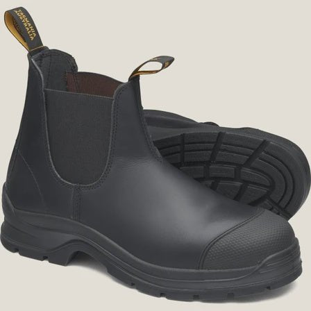 Blundstone 320 - Black Leather Elastic Side Safety boot - Kiwi Workgear