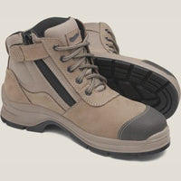 Thumbnail for Blundstone 325 Stone Nubuck leather Zip Side Safety Boot - Kiwi Workgear