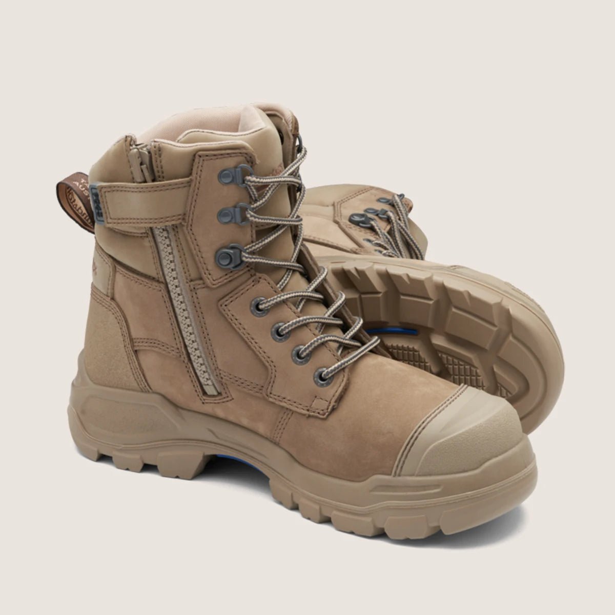 BLUNDSTONE 9063 UNISEX ROTOFLEX SAFETY BOOTS - STONE NUBUCK - Kiwi Workgear