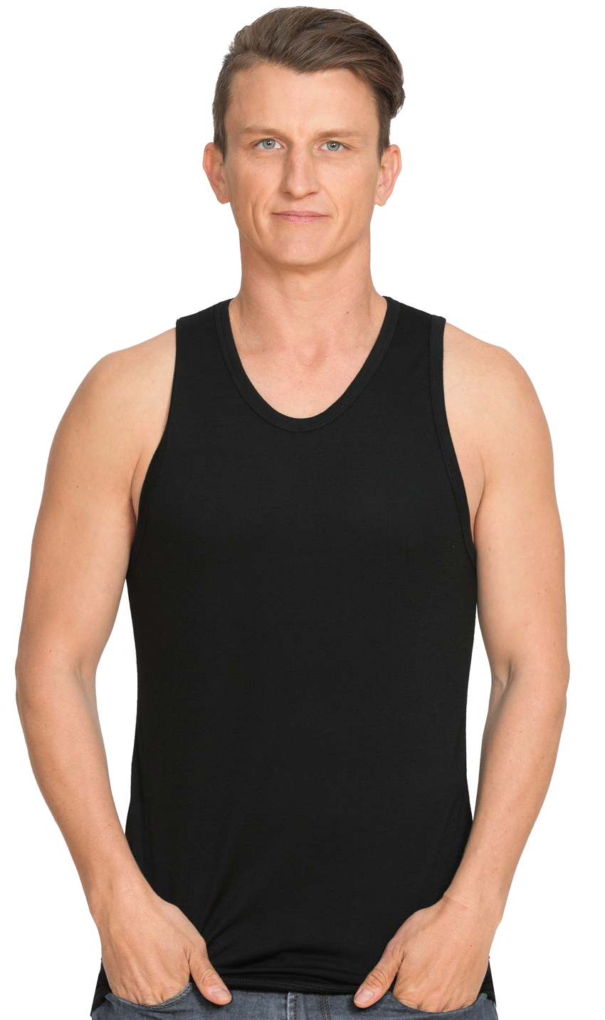 Brass Monkey's Men's Singlet (Black) - Kiwi Workgear