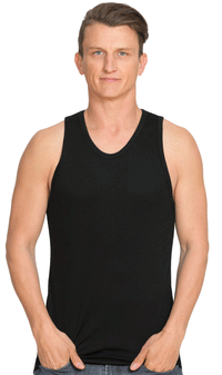 Thumbnail for Brass Monkey's Men's Singlet (Black) - Kiwi Workgear