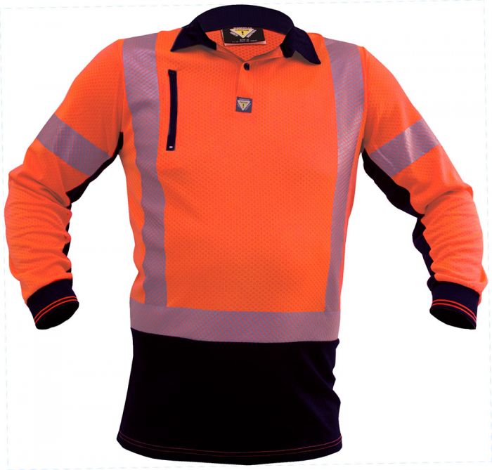 Caution Day/Night Microvent L/S Polo's - Kiwi Workgear