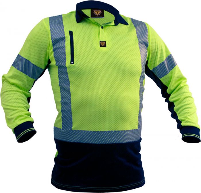 Caution Day/Night Microvent L/S Polo's - Kiwi Workgear