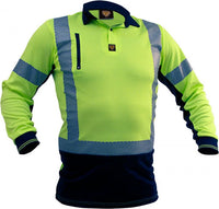 Thumbnail for Caution Day/Night Microvent L/S Polo's - Kiwi Workgear